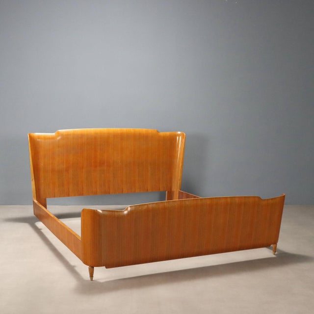 Vintage Double Bed in Walnut Veneer, 1950s For Sale - Image 9 of 9