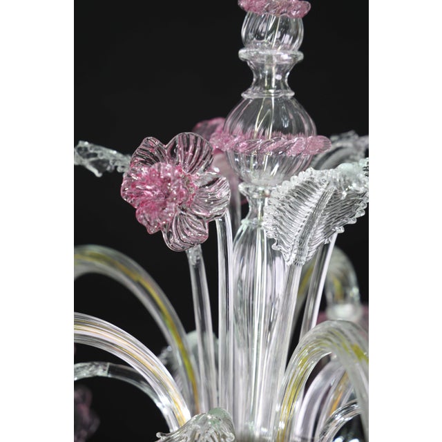 Vintage Venetian Chandelier, Pink Murano Glass, 1960s For Sale - Image 10 of 16