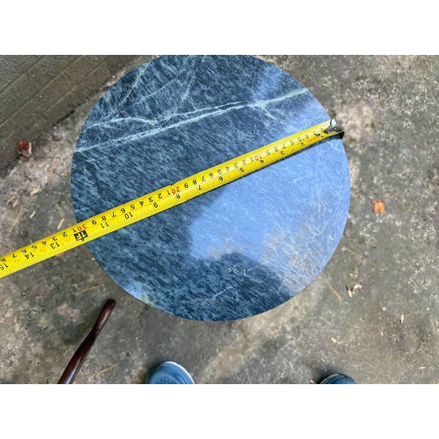 Vintage Tripod Pedestal Base Marble Top Plant Stand by Bombay Company For Sale - Image 4 of 7