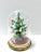English 1970s Miniature Beaded Christmas Tree Under Glass Cloche For Sale - Image 3 of 8