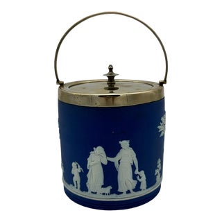 Antique Wedgwood Jasperware Biscuit Barrel For Sale