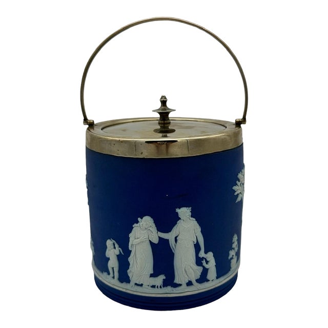 Antique Wedgwood Jasperware Biscuit Barrel For Sale