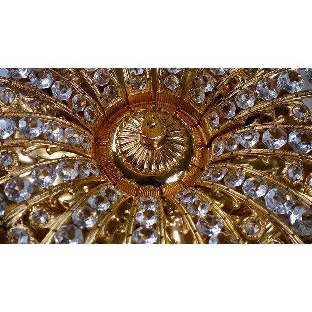 1970s Brass and Crystal Ceiling Lamp by Peris Andreu for S.A.Riper, 1960s For Sale - Image 5 of 15