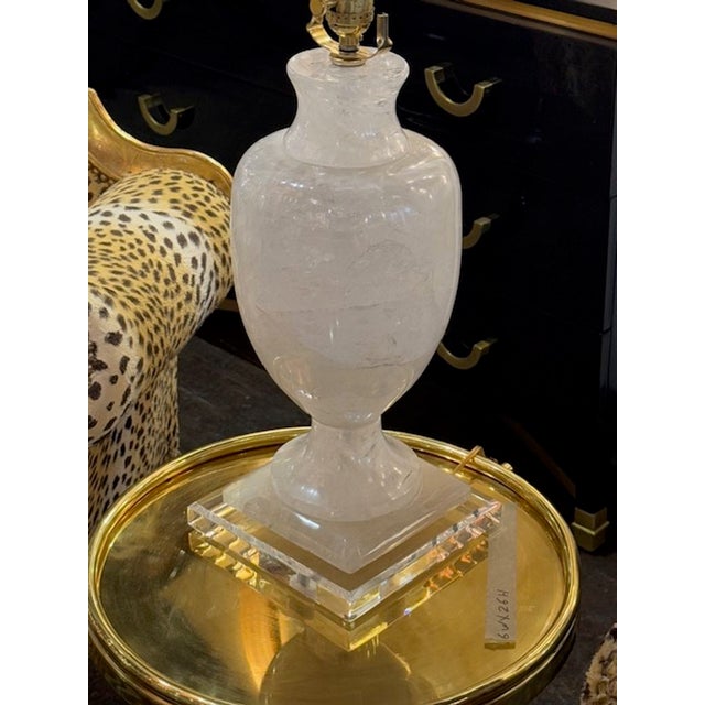 Early 21st Century Modern Large Scale Polished Rock Crystal Lamp From South America For Sale - Image 5 of 6