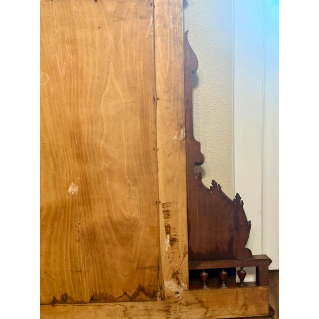 Rare Victorian Antique** Large Intricately Carved Walnut Mirror For Sale In Denver - Image 6 of 9
