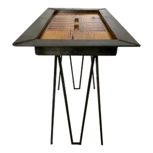 Iron and Oak Backgammon Table