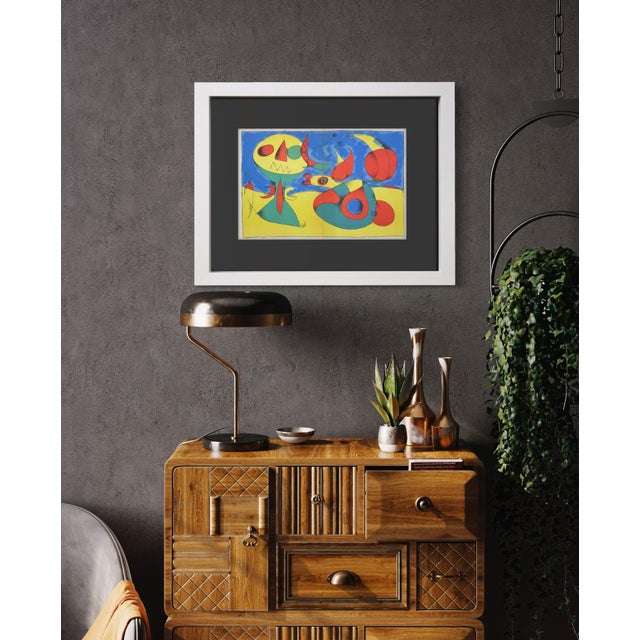 1950s Joan Miró Original Color Lithograph 1956 Limited Edition Custom Framed For Sale - Image 5 of 6
