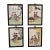 Vintage Chinese Famille Rose Hand Painted and Framed Porcelain Tiles Set of 4 For Sale