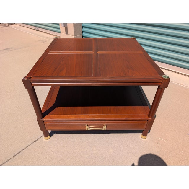Beautiful vintage Mid Century Modern walnut end table by Heritage Furniture, dating to the 1960s. This versatile piece...