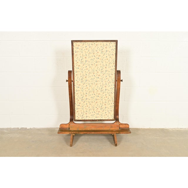 Stickley Style Antique Mission Tiger Oak Arts & Crafts Full Length Cheval Floor Mirror, Circa 1920s For Sale - Image 9 of 10