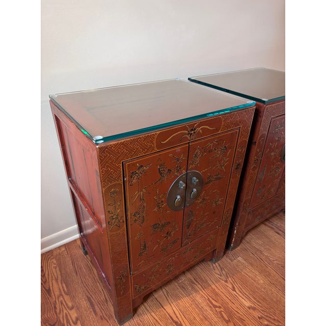 Early 20th Century Early 20th Century Pair of Chinese Chests (Bedside Tables) From Estate of Tony Duquette For Sale - Image 5 of 15