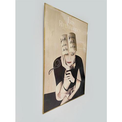 Very chic! This rare vintage Christian Dior poster on cardboard from the 1970s, titled "Les Rythmiques," exudes pure mid-...