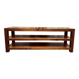 Late 20th Century Custom-Made Hardwood Console For Sale