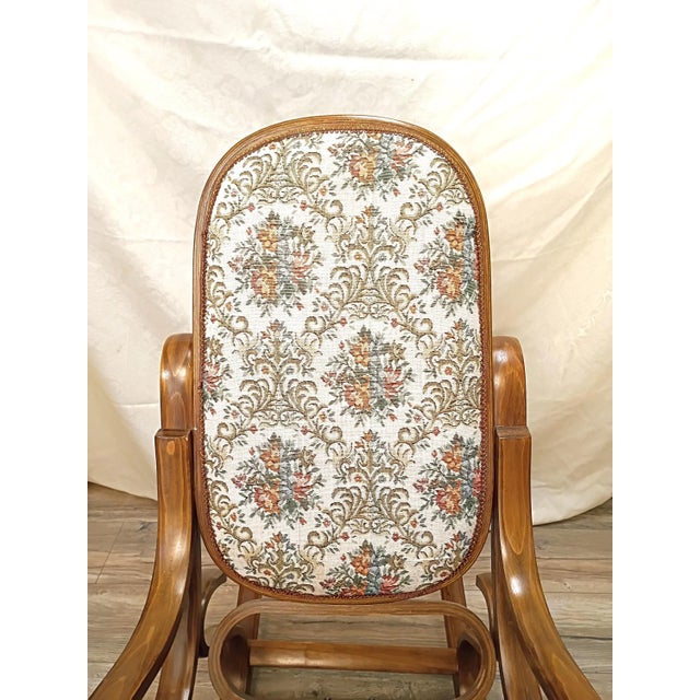 1970s 1970s Price Products Ornate Tapestry Upholstered Bentwood Rocking Chair For Sale - Image 5 of 11