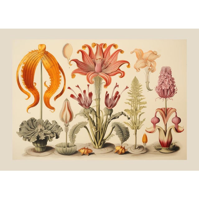 Rustic European 30' X 21.4' Watercolor Botanical Print in High-End Custom Gilt Wood Frame - Hortus Floridus Style For Sale - Image 3 of 5