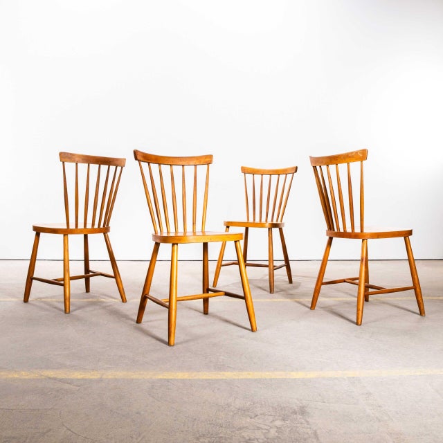 Stick Back Dining Chairs from Ton, 1950s, Set of 4 For Sale - Image 12 of 12