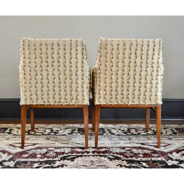 Wood Mid 20th Century Edward Wormley for Dunbar Dining Arm Chairs - A Pair For Sale - Image 7 of 7