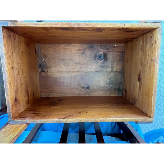 Brown Early American Primitive Antique Wooden Quilt/Blanket Box Chest For Sale - Image 8 of 10