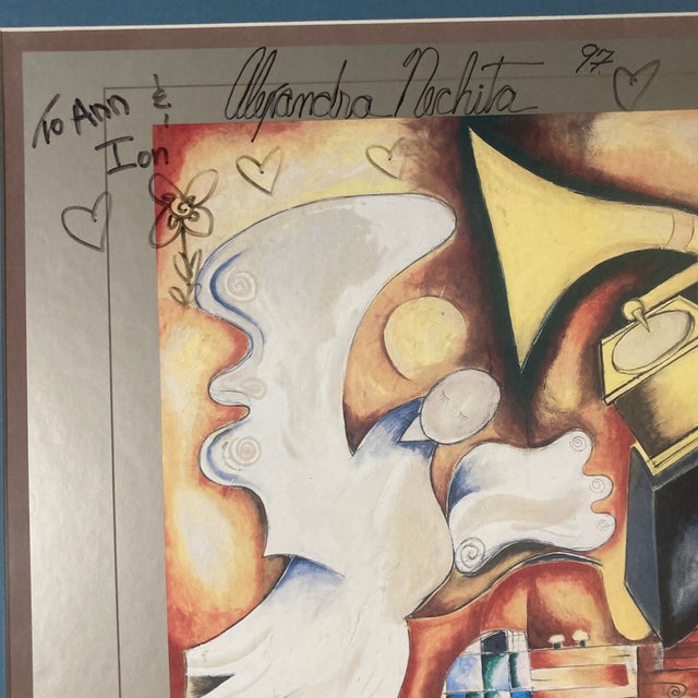 Ink Blue 1997 Signed Alexandra Nechita Cubist Grammy Poster / Original Artist Remarques, Gallery Stamped For Sale - Image 8 of 12
