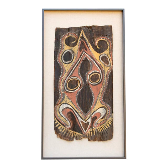 Mid Century Papua New Guinea Bark Painting For Sale