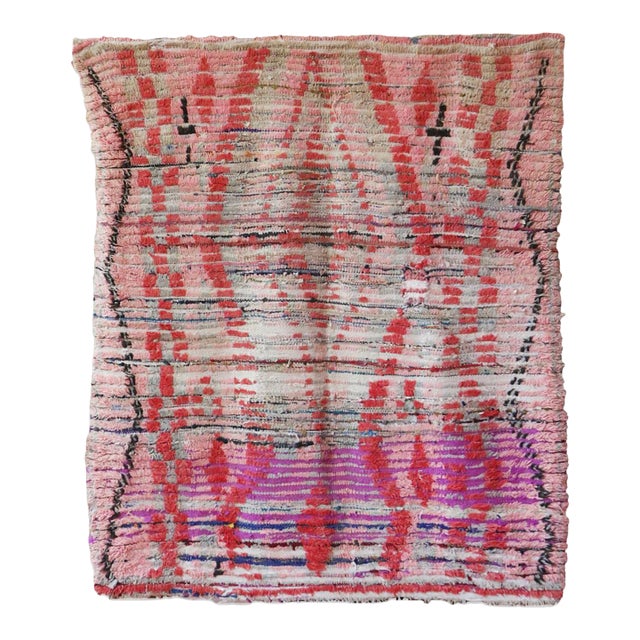 Authentic Berber Moroccan Rug - 5.6 X 4.8 Ft For Sale