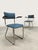These two original tubular frame chairs / sled chairs from the 1950s by Ahrend de Cirkel. These chairs feature faux...