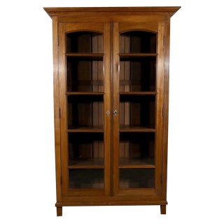 Teak Pondicherry Showcase Display Bookcase, 1900s For Sale