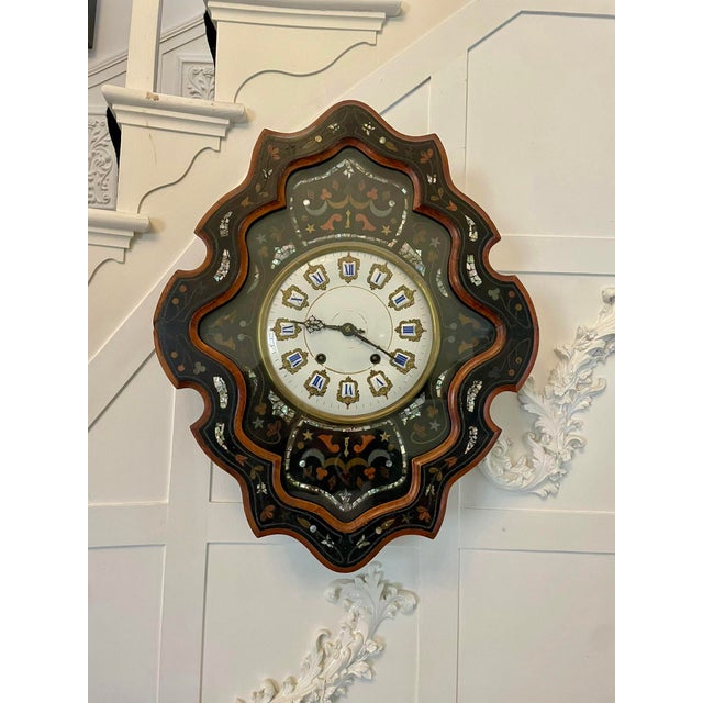 Antique Victorian French Wall Clock, 1860 For Sale - Image 11 of 11