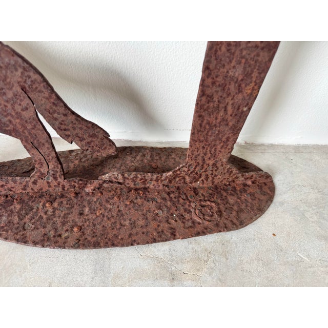 Metal Vintage Southwest Howling Coyote and Cactus Brutalist Metal Sculpture For Sale - Image 7 of 7