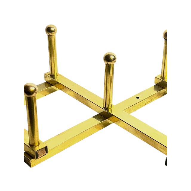 Vintage Mid Century Italian Brass “Accordion” Style Coat Hat Rack For Sale - Image 12 of 17