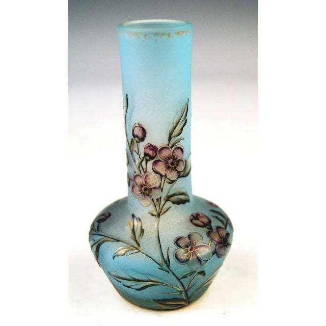 Art Nouveau Vase with Blossom on Stems Decor from Daum Nancy, Lorraine, France, 1900s For Sale - Image 6 of 8