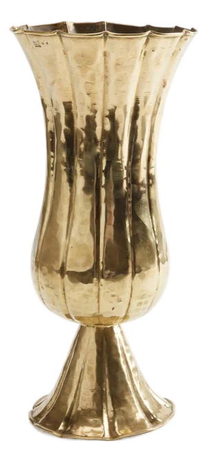 Hammered Brass Fluted Vase by Josef Hoffman