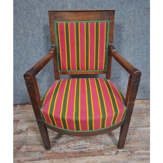 Traditional Empire Office Chair in Walnut For Sale - Image 3 of 8