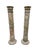 A pair of beautifully proportioned Victorian Marble Columns with one featuring rich veins of red & orange and the second...