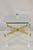 Mid-Century Modern Vintage Mid Century Modern Lucite & Glass Brass Stretcher Occasional Side Table For Sale - Image 3 of 12