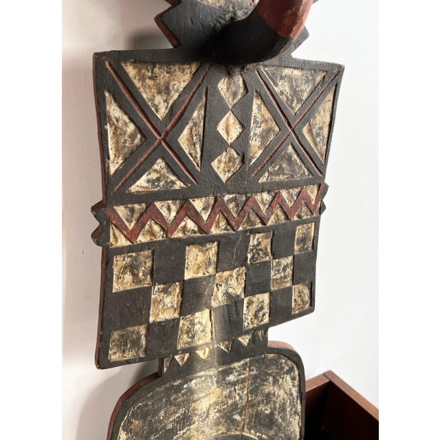 Mid 20th Century Large Vintage 38" West African Hand Carved Tribal Bobo Mask From Burkina Faso For Sale - Image 5 of 8