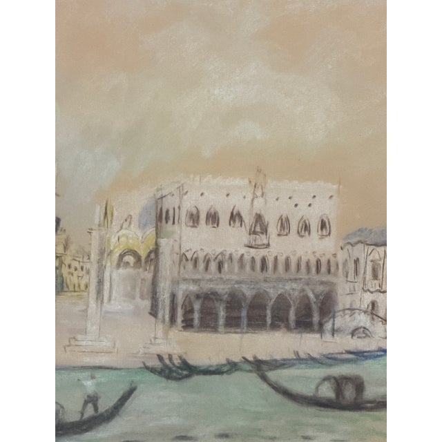 Spilimbergo, View of Venice, 19th Century, Pastel Drawing For Sale - Image 5 of 7