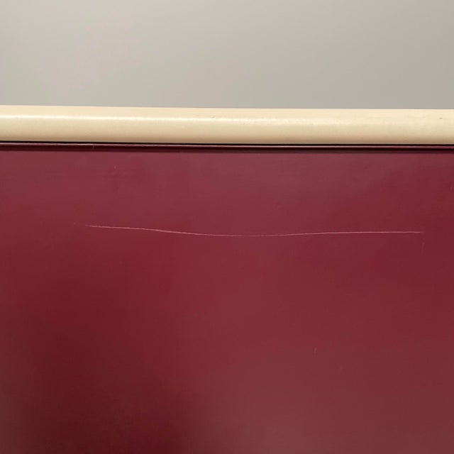 Italian Burgundy Metal Sideboard Synthesis 45 by Ettore Sottsass for Olivetti Synthesis, 1970s For Sale - Image 11 of 18