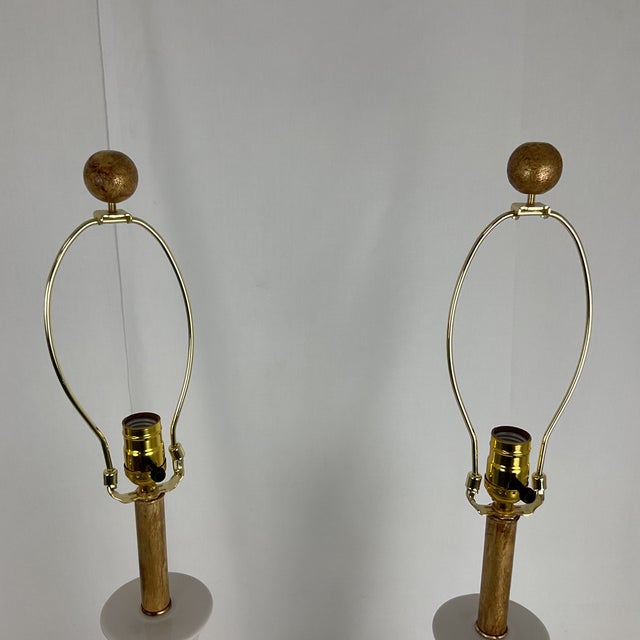 Vintage Tall White Ceramic Column Lamps - a Pair For Sale - Image 14 of 14