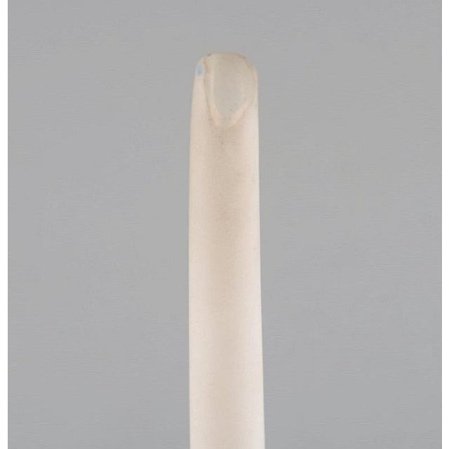 White Matt White Colossal Drop-Shaped Murano Vase For Sale - Image 8 of 9