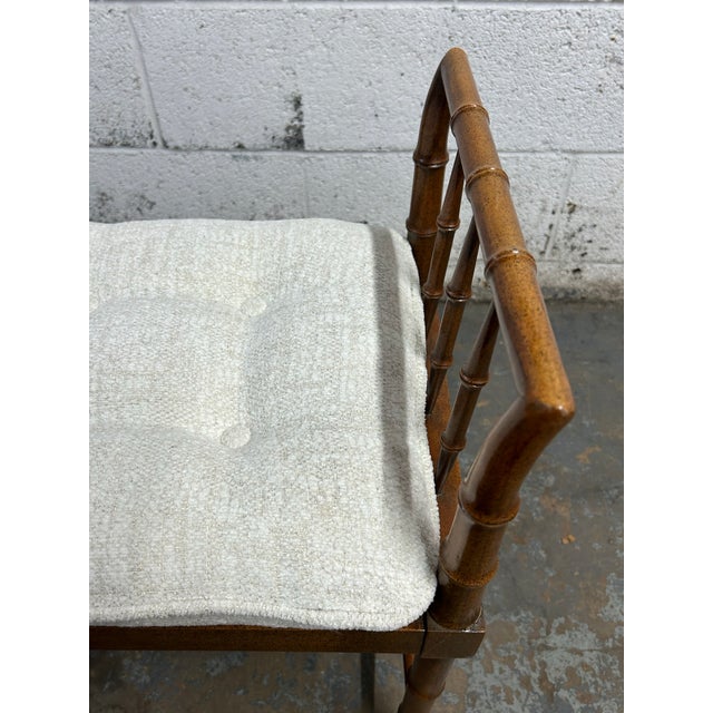 1970s Mid 20th Century Faux Bamboo Baker Furniture Bench For Sale - Image 5 of 7