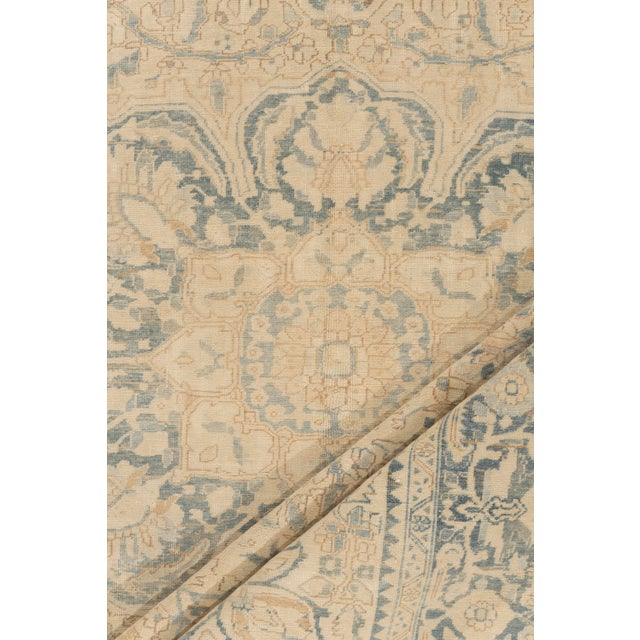 Textile Vintage Circa 1940 Ivory Heriz Hand Knotted Rug, 9ft 11in X 13ft 9in For Sale - Image 7 of 12