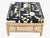 1980s McGuire Coastal Organic Modern Rattan Ottoman With Black & Ivory Cushion For Sale - Image 5 of 13