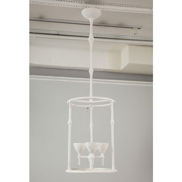 Bespoke Plaster Alard Three-Light Fixture For Sale - Image 9 of 9