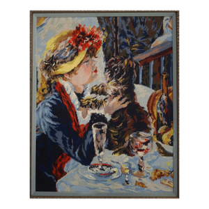 Rosemary Pipkin Jackson (American 20th Century), After Pierre Auguste Renoir, Luncheon of the Boating Party, Needlework Panel