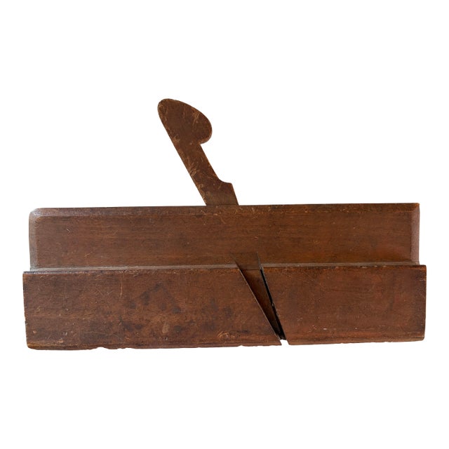 19th Century English Beech Molding Plane With Original Wedge and Historic Owners Stamps For Sale