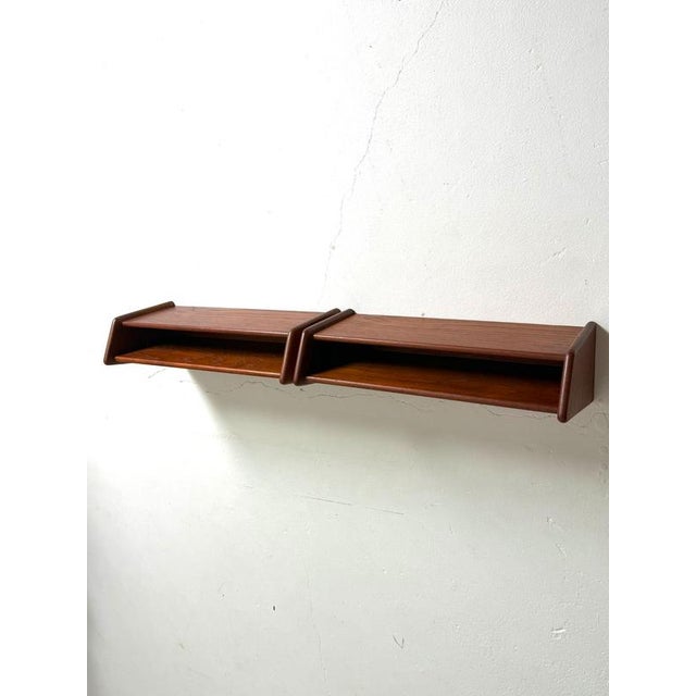 Kai Kristiansen Model 24 Teak Wall Shelves, Aksel Kjersgaard, 1960s An elegant pair of Danish teak wall shelves designed...
