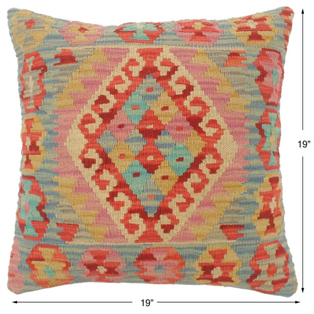 Textile Shabby Chic Turkish Dennis Hand Woven Kilim Pillow For Sale - Image 7 of 8