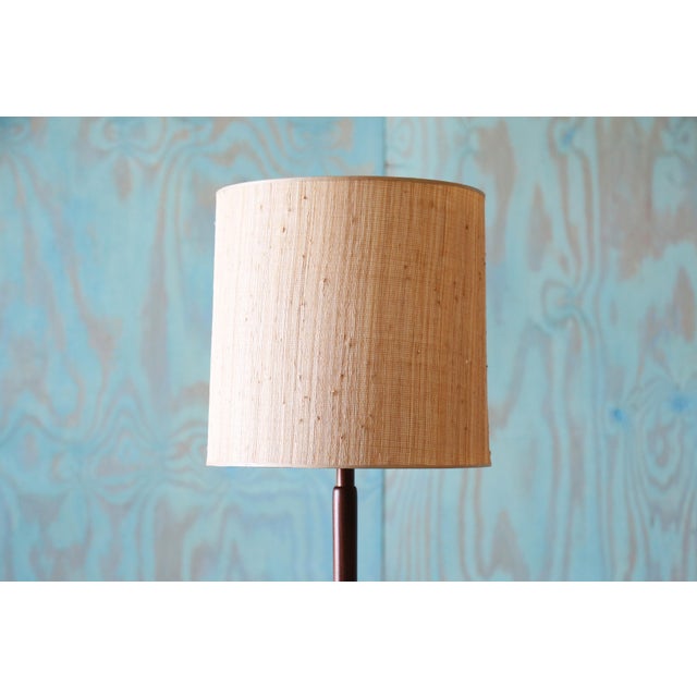 Wood 1960s Jane and Gordon Martz Walnut Floor Lamp With Original Shade Mid Century Modern For Sale - Image 7 of 12