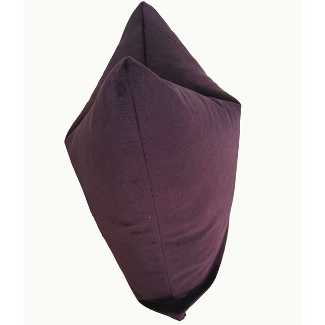 Traditional Eggplant Purple Velvet Pillows - A Pair For Sale - Image 3 of 4